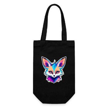 Wüstenfuchs Fennek Zeichnung - Geschenkbeutel für Flaschen - Schwarz - Vorne