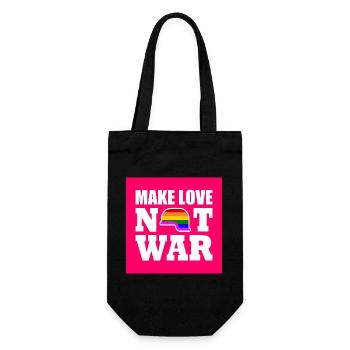 Make love not war - Geschenkbeutel für Flaschen - Schwarz - Vorne