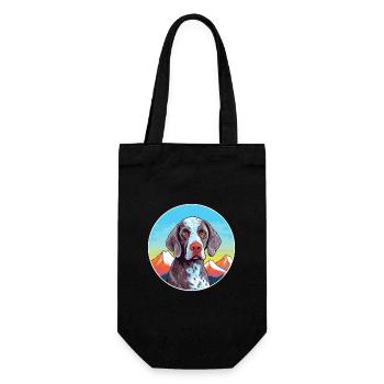 Chien d’arrêt portugais race dessin animé kawaii waterc - Sac à bouteille - noir - Devant