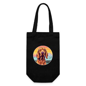 Redbone Coonhound Dog Breed Cartoon Kawaii Waterco - Gift Bag for Bottles - black - Front