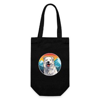 Romanian Mioritic Dog Breed Cartoon Kawaii Waterco - Gift Bag for Bottles - black - Front