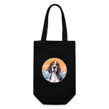 Chien courant russe race Cartoon Kawaii aquarelle - Sac à bouteille - noir - Devant