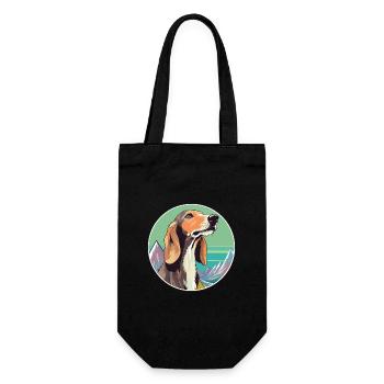 Saluki Dog Breed Cartoon Kawaii Watercolor - Gift Bag for Bottles - black - Front