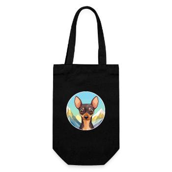 Russe Toy Terrier Chien Race Cartoon Kawaii Eau - Sac à bouteille - noir - Devant