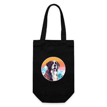 Saint Bernard chien race Cartoon Kawaii aquarelle - Sac à bouteille - noir - Devant