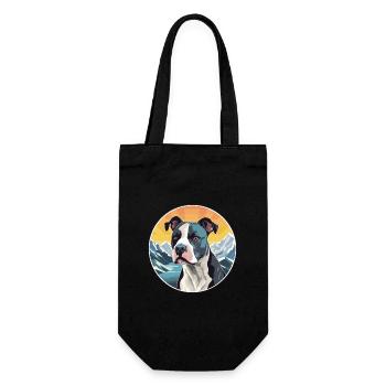 Staffordshire Bull Terrier Dog Breed Cartoon Kawai - Gift Bag for Bottles - black - Front