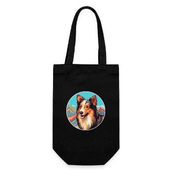 Shetland Chien de berger race chien dessin animé Kawaii Waterco - Sac à bouteille - noir - Devant