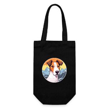 Glatter Foxterrier Hunderasse Cartoon Kawaii Waterc - Geschenkbeutel für Flaschen - Schwarz - Vorne