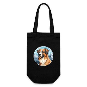 Schäferhund Rasse Karikatur Kawaii Aquarell - Geschenkbeutel für Flaschen - Schwarz - Vorne