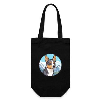St Miguel Cattle Dog Rasse Cartoon Kawaii Watercol - Geschenkbeutel für Flaschen - Schwarz - Vorne