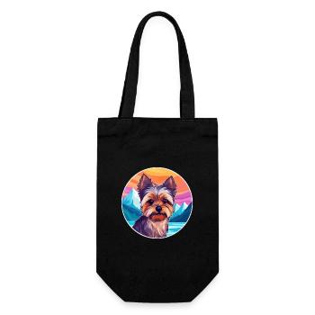 Yorkshire Terrier Dog Breed Cartoon Kawaii Waterco - Gift Bag for Bottles - black - Front
