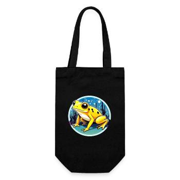 Pfeilgiftfrosch Frosch Zeichnung - Geschenkbeutel für Flaschen - Schwarz - Vorne