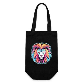 Lion Drawing - Gift Bag for Bottles - black - Front