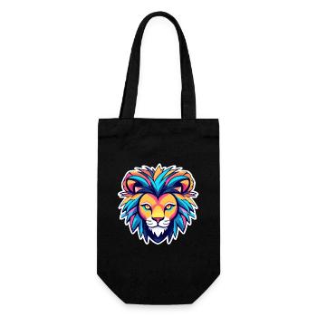 Lion Drawing - Gift Bag for Bottles - black - Front