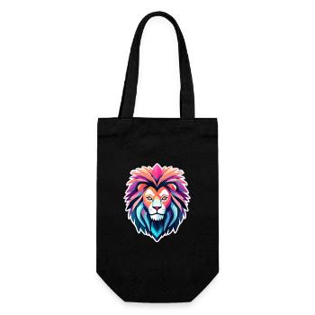 Lion Drawing - Gift Bag for Bottles - black - Front