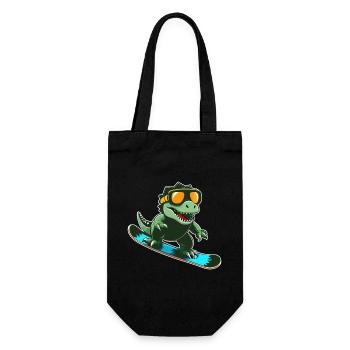 T-Rex Snowboarding - Geschenkbeutel für Flaschen - Schwarz - Vorne