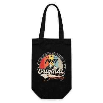 Januar 1981 Vintage Retro Geburtstagsgeschenk - Geschenkbeutel für Flaschen - Schwarz - Vorne