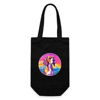 BeagleHarrier Scent Hound Dog Breed Cartoon Kawaii - Gift Bag for Bottles - black - Front