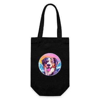 Alano Español Hunderasse Cartoon Kawaii Aquarell - Geschenkbeutel für Flaschen - Schwarz - Vorne