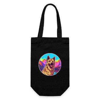 Belgian Shepherd Laekenois Dog Breed Cartoon Kawai - Gift Bag for Bottles - black - Front