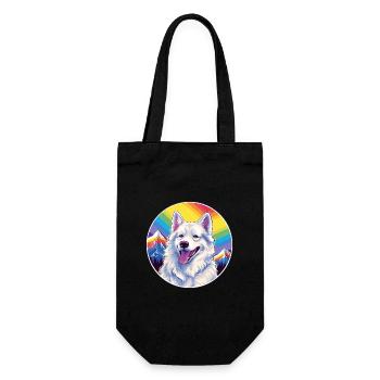 Berger Blanc Suisse Race De Chien Cartoon Kawaii Eau - Sac à bouteille - noir - Devant