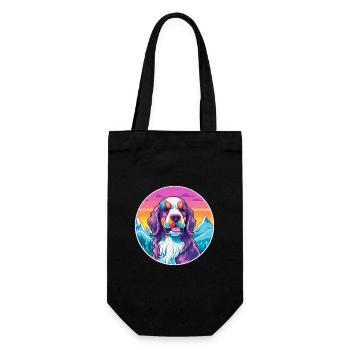 Billy Dog Breed Cartoon Kawaii aquarelle - Sac à bouteille - noir - Devant
