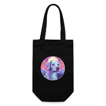 Bleu dentelle chien race dessin animé Kawaii aquarelle - Sac à bouteille - noir - Devant