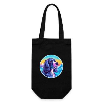 Blaue Picardie Spaniel Hunderasse Cartoon Kawaii Wate - Geschenkbeutel für Flaschen - Schwarz - Vorne