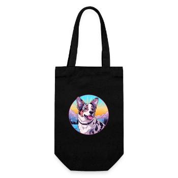 Australischer Stumpy Tail Cattle Dog Rasse Cartoon Ka - Geschenkbeutel für Flaschen - Schwarz - Vorne