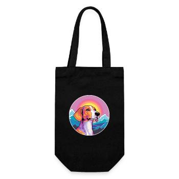 Azawakh chien race dessin animé Kawaii aquarelle - Sac à bouteille - noir - Devant