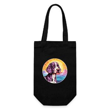 Auvergne Pointer Dog Breed Cartoon Kawaii Watercol - Gift Bag for Bottles - black - Front