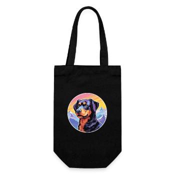 Beauceron Hunderasse Cartoon Kawaii Aquarell - Geschenkbeutel für Flaschen - Schwarz - Vorne