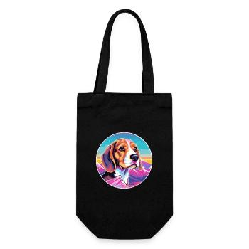Beagle Small Scent Hound Dog Breed Cartoon Kawaii - Gift Bag for Bottles - black - Front