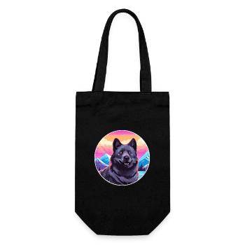 Chien d’élan norvégien noir race de chien Cartoon Kawaii - Sac à bouteille - noir - Devant
