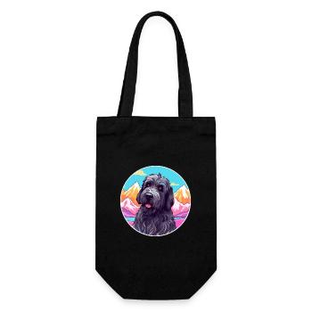 Terrier Russe Noir Race De Chien Cartoon Kawaii Wat - Sac à bouteille - noir - Devant