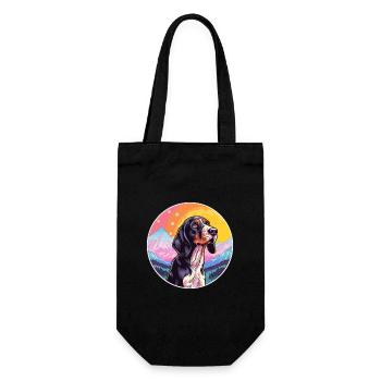 Bluetick Coonhound Dog Breed Cartoon Kawaii Waterc - Gift Bag for Bottles - black - Front