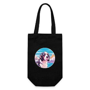 Braque Francais Dog Breed Cartoon Kawaii Watercolo - Gift Bag for Bottles - black - Front