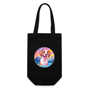 Braque Du Bourbonnais Hunderasse Cartoon Kawaii Wat - Geschenkbeutel für Flaschen - Schwarz - Vorne