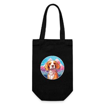 Bretagne Spaniel Hunderasse Cartoon Kawaii Watercol - Geschenkbeutel für Flaschen - Schwarz - Vorne