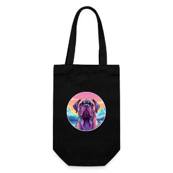 Bullmastiff chien race dessin animé Kawaii aquarelle - Sac à bouteille - noir - Devant