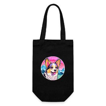 Cardigan Welsh Corgi chien race Cartoon Kawaii Wate - Sac à bouteille - noir - Devant