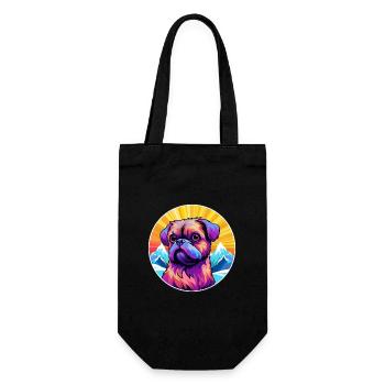 Griffon Bruxellois Chien Race Cartoon Kawaii Waterc - Sac à bouteille - noir - Devant