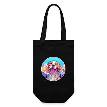 Koolie chien race dessin animé Kawaii aquarelle - Sac à bouteille - noir - Devant