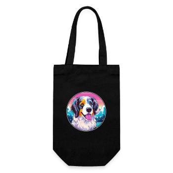 Kuchi Hunderasse Karikatur Kawaii Aquarell - Geschenkbeutel für Flaschen - Schwarz - Vorne
