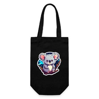 Dessin de koala - Sac à bouteille - noir - Devant