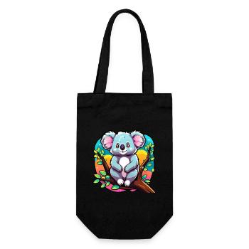 Dessin de koala - Sac à bouteille - noir - Devant
