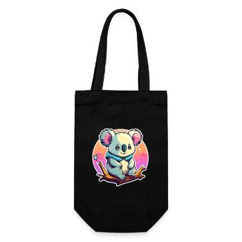 Dessin de koala - Sac à bouteille - noir - Devant