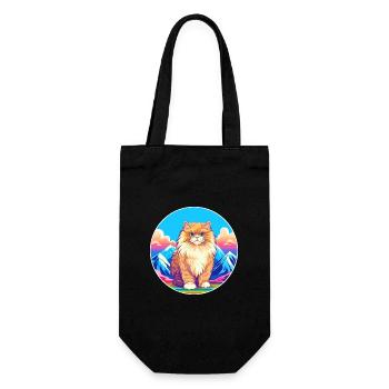 British Longhair Cat Colorful Cartoon Watercolor I - Gift Bag for Bottles - black - Front