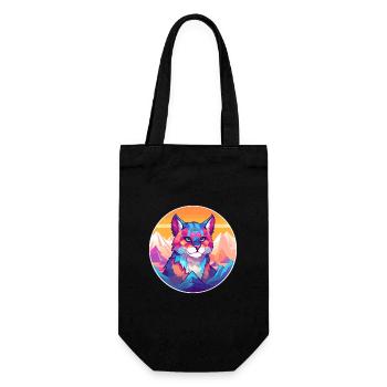 Chat égyptien coloré dessin animé aquarelle Illustrat - Sac à bouteille - noir - Devant