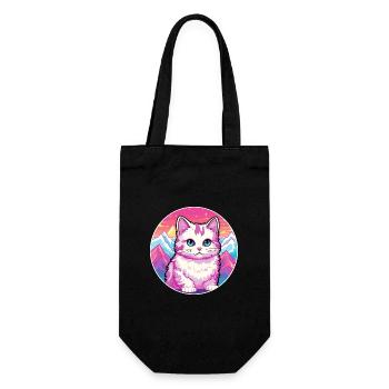 Munchkin Katze bunte Karikatur Aquarell illustriert - Geschenkbeutel für Flaschen - Schwarz - Vorne